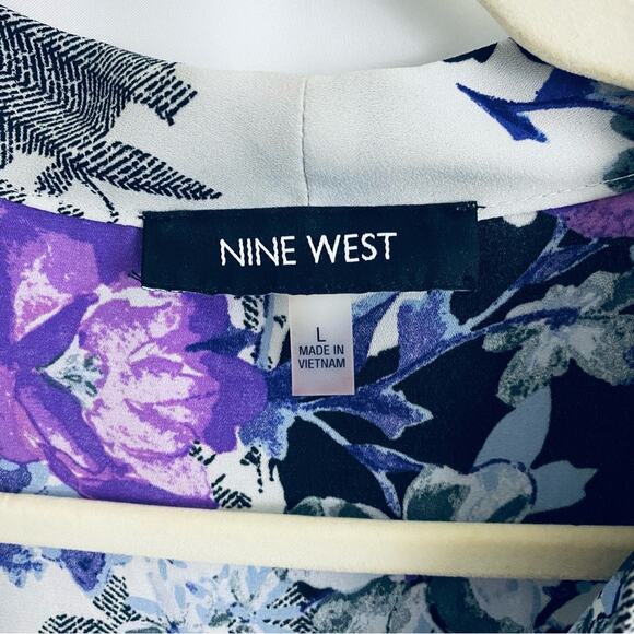 Nine West Floral Blouse Size Large - Picture 9 of 9